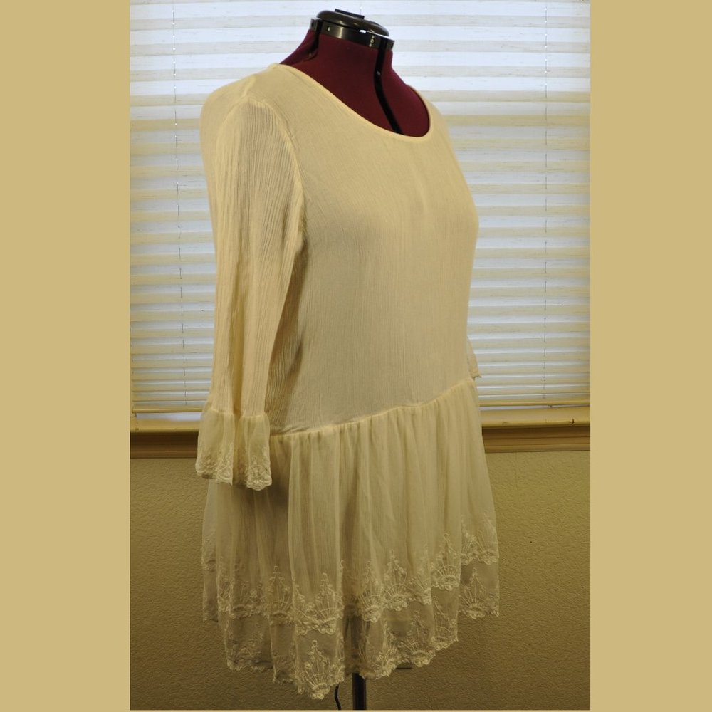 indigo soul (3XL) Cream blouse